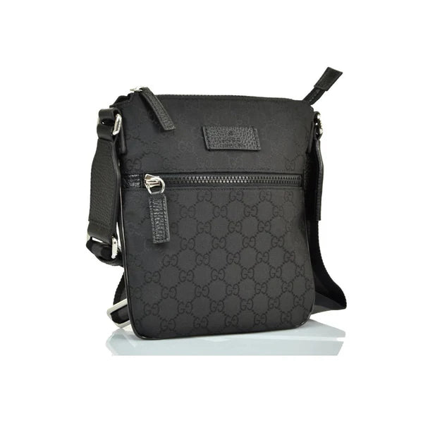 GG HERREN-MESSENGER-TASCHE AUS SCHWARZEM STOFF