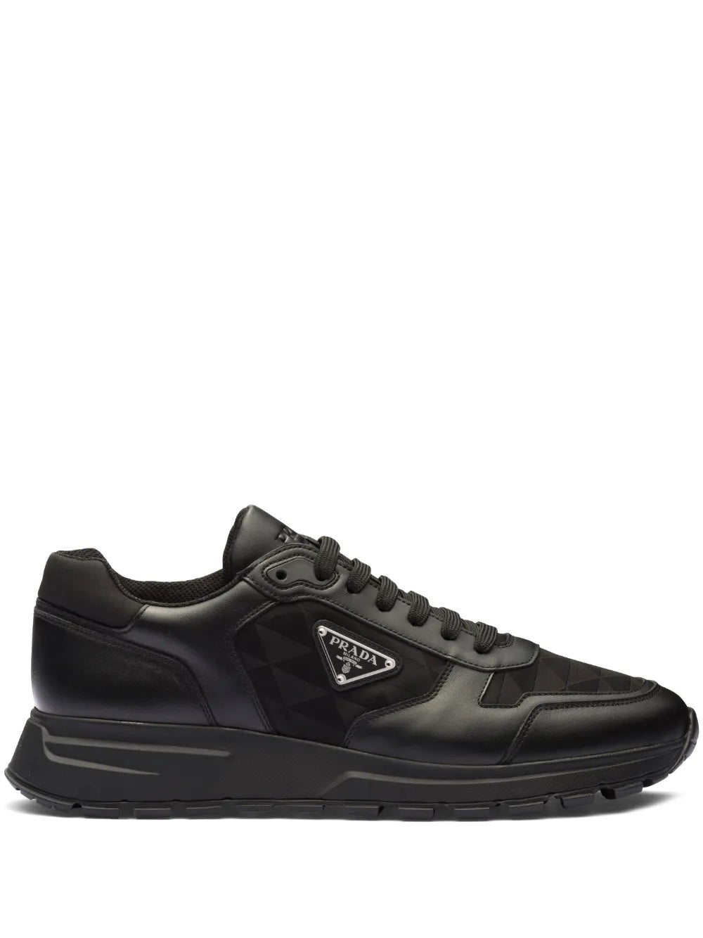 Sneakers in pelle con logo jacquard