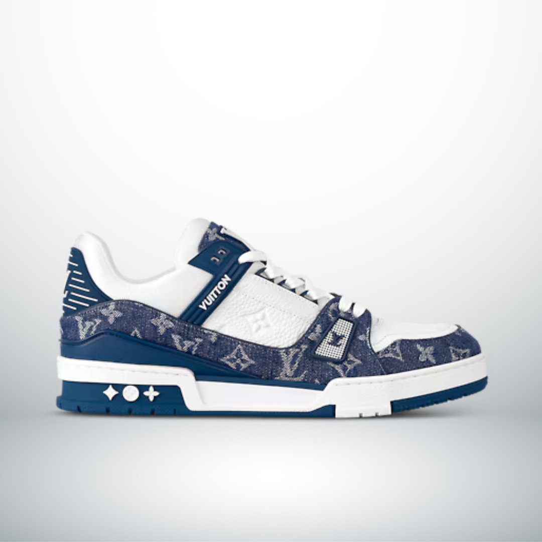TRAINER MONOGRAMM DENIM WEISS BLAU