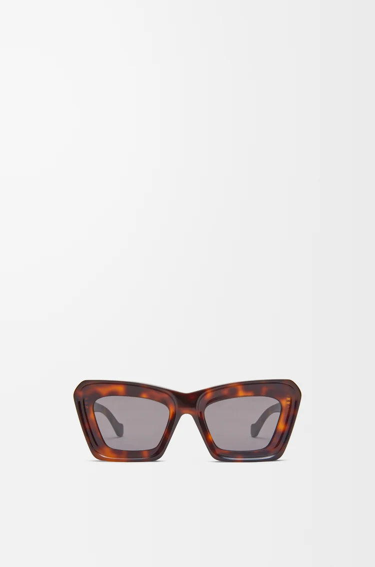 Havana Beveled Cat-Eye Sunglasses
