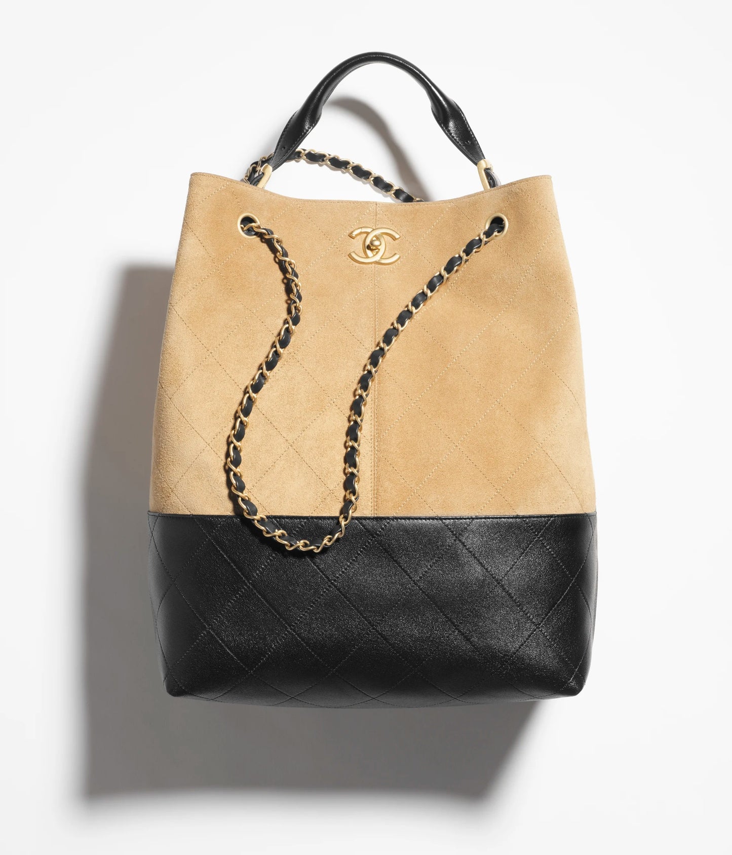 Beige & Schwarze Einkaufstasche