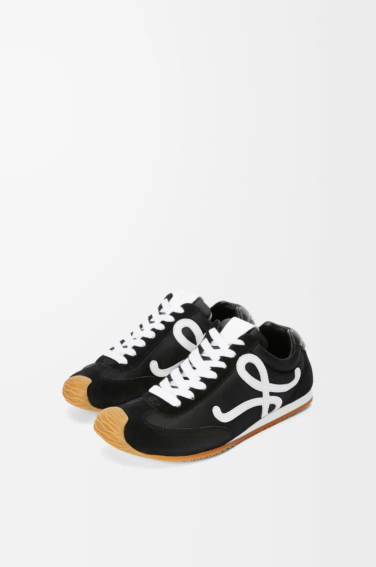 Ballet Runner 2.0 Sneaker aus schwarzem Nylon und Leder