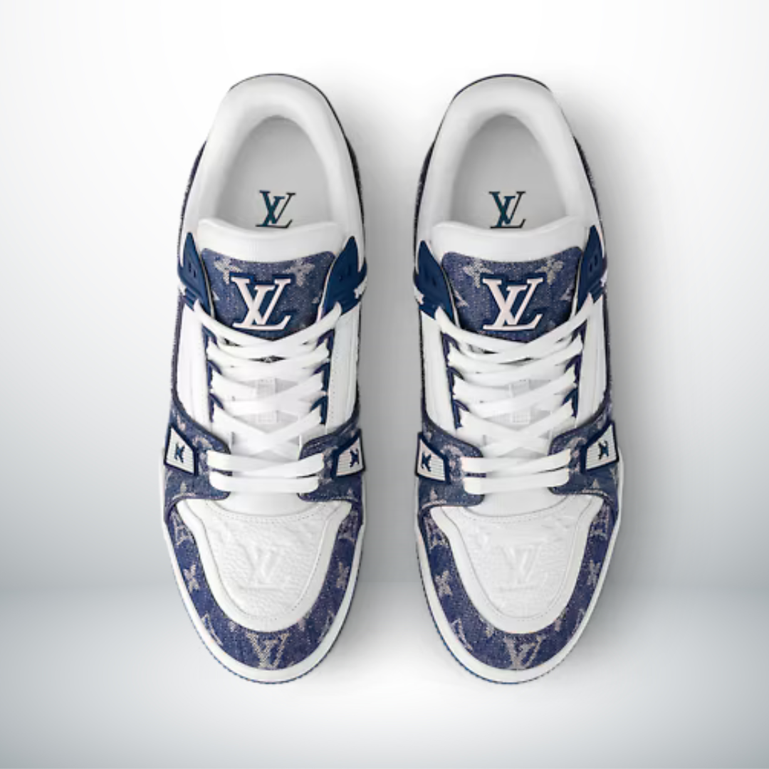 TRAINER MONOGRAMM DENIM WEISS BLAU