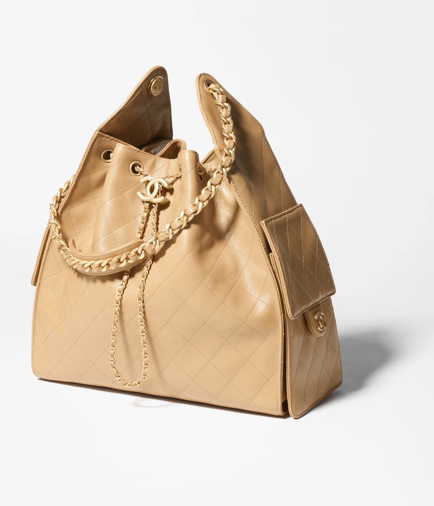 CHANEL 25 Mittlere Tasche in Dunkelbeige