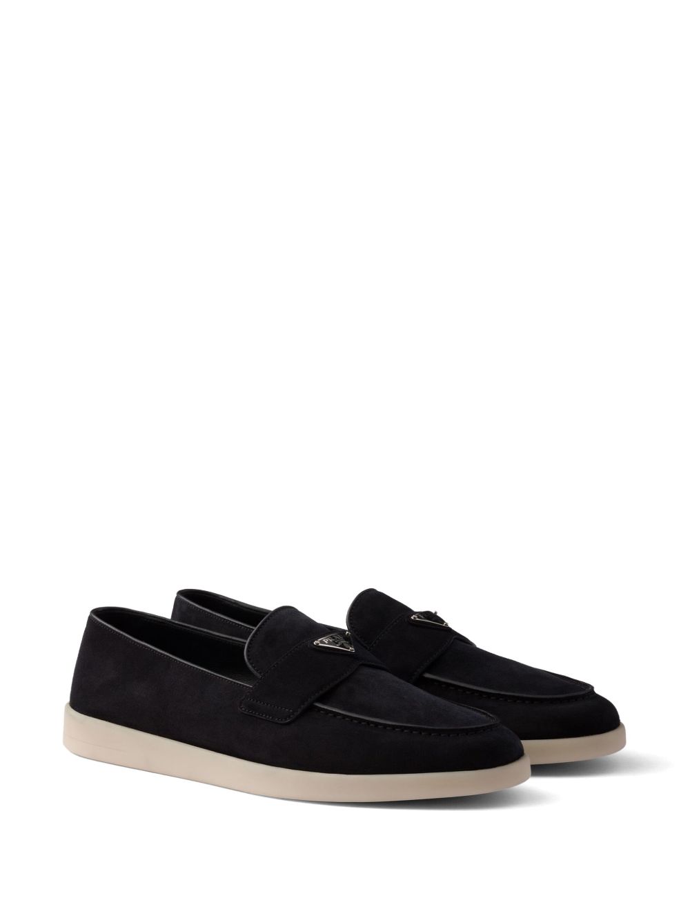 Black suede loafers