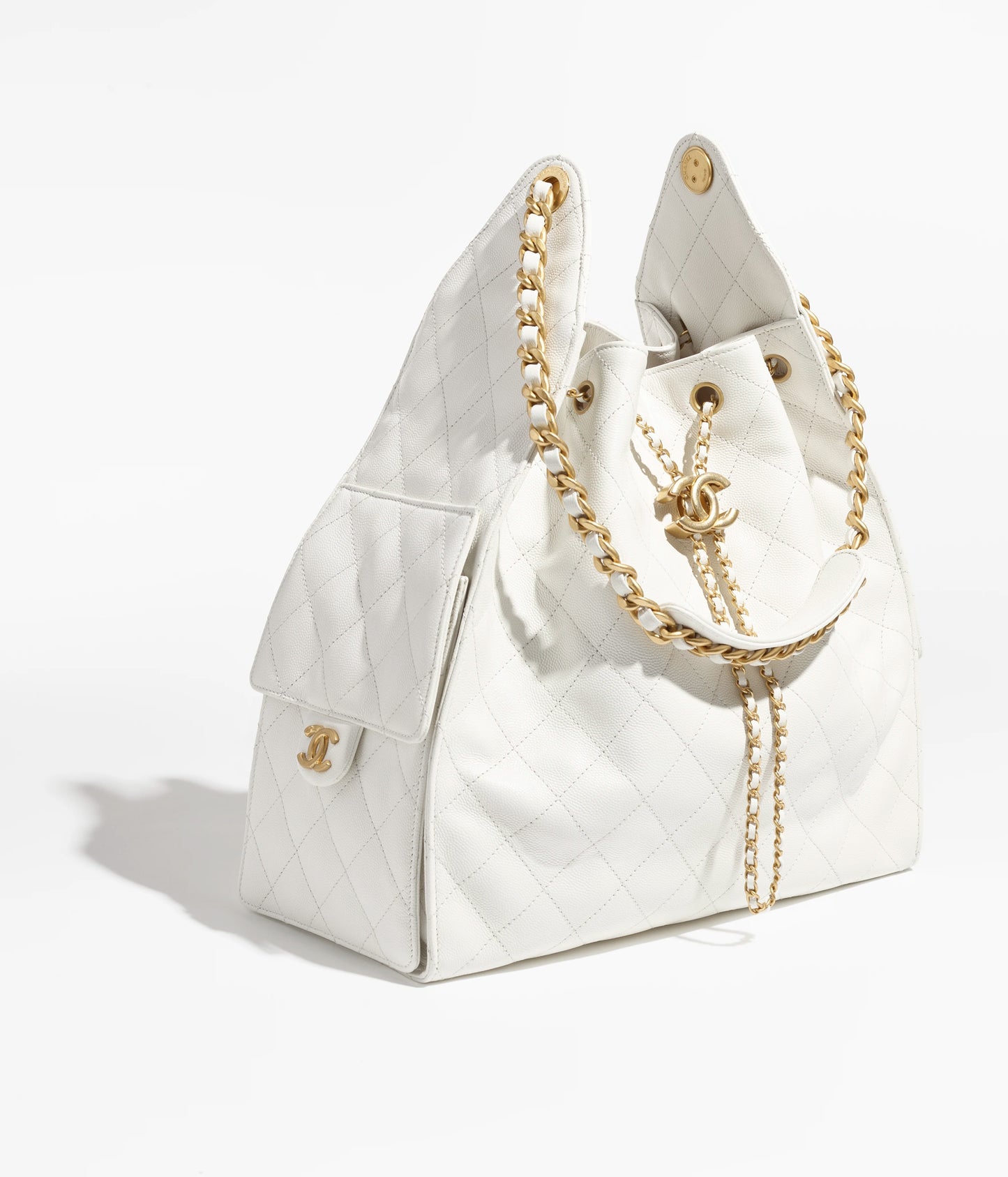 CHANEL 25 mittelgroße weiße Tasche