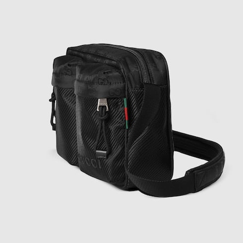 Gucci Nexus kleine Umhängetasche aus schwarzem Nylon