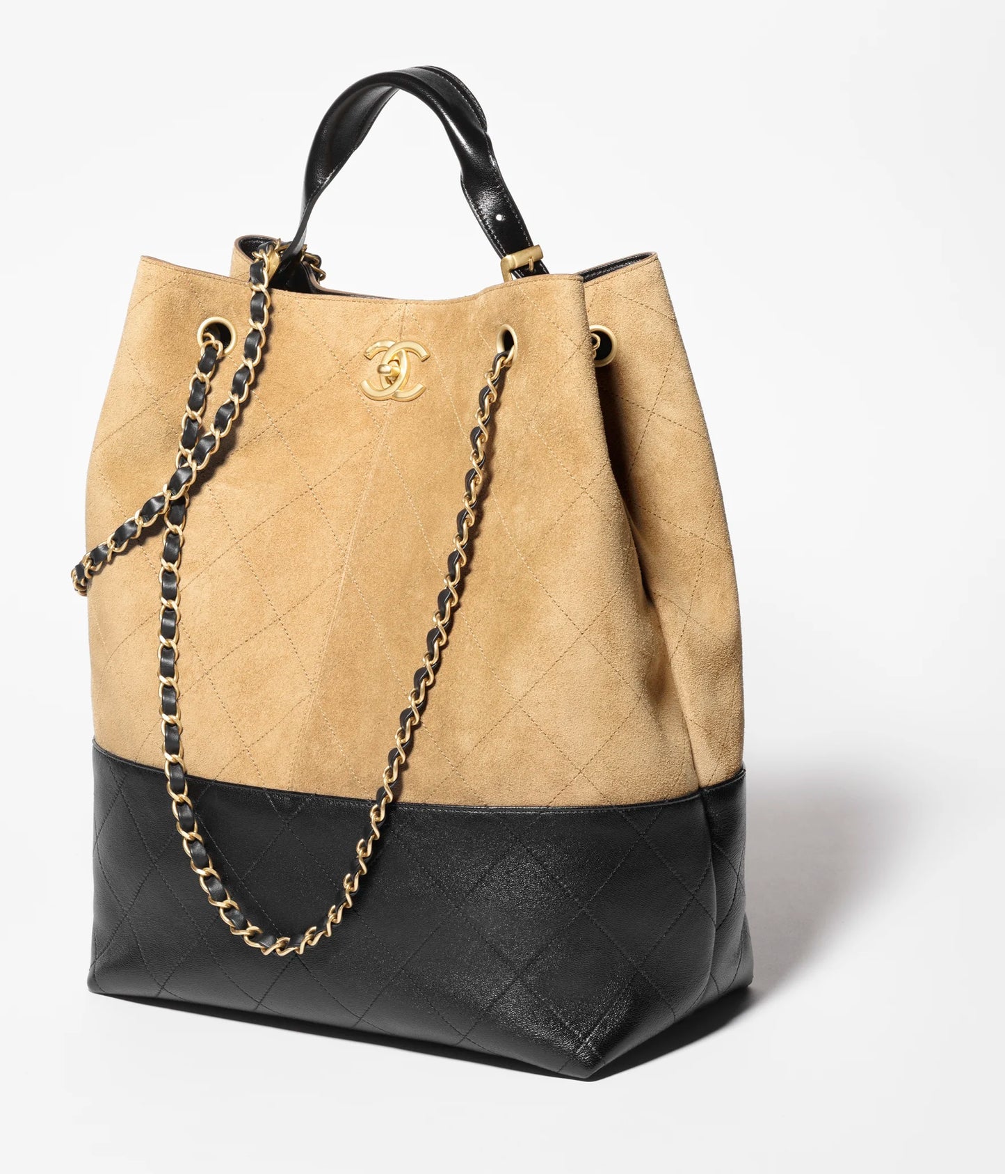 Beige & Schwarze Einkaufstasche