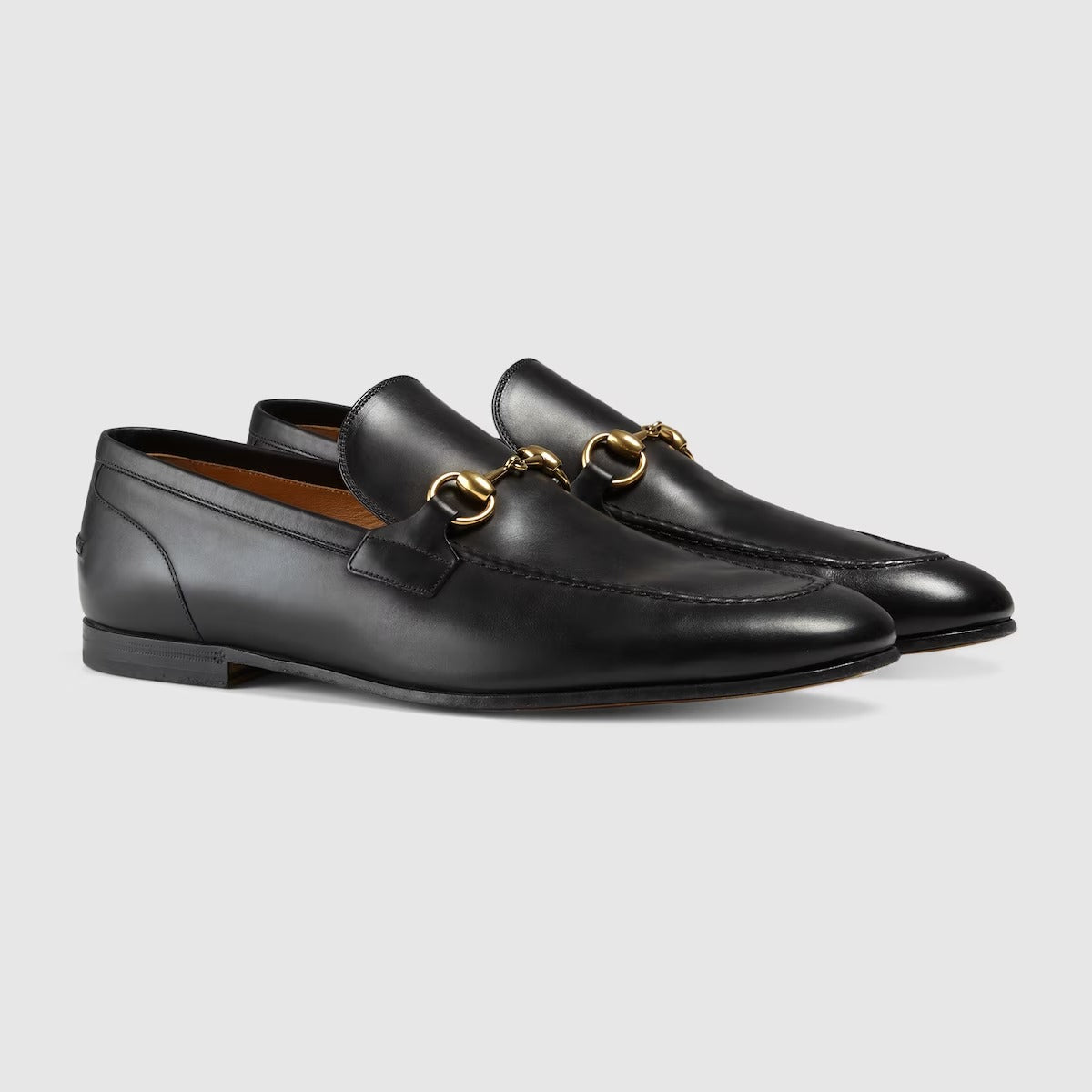 Men's GG Jordaan Loafer in Black with Gold Buckle