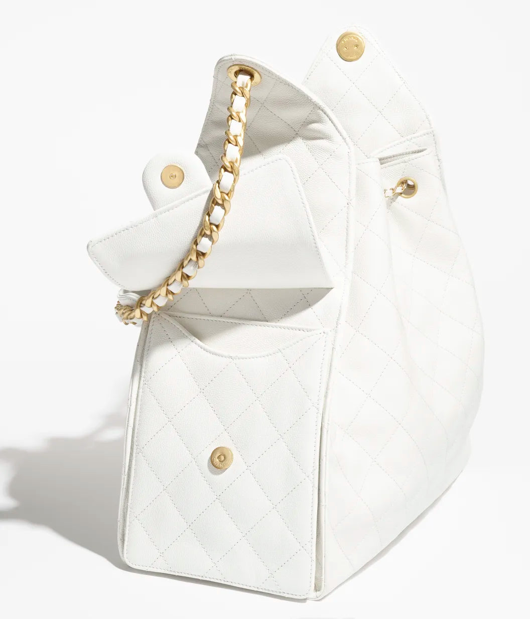 CHANEL 25 mittelgroße weiße Tasche