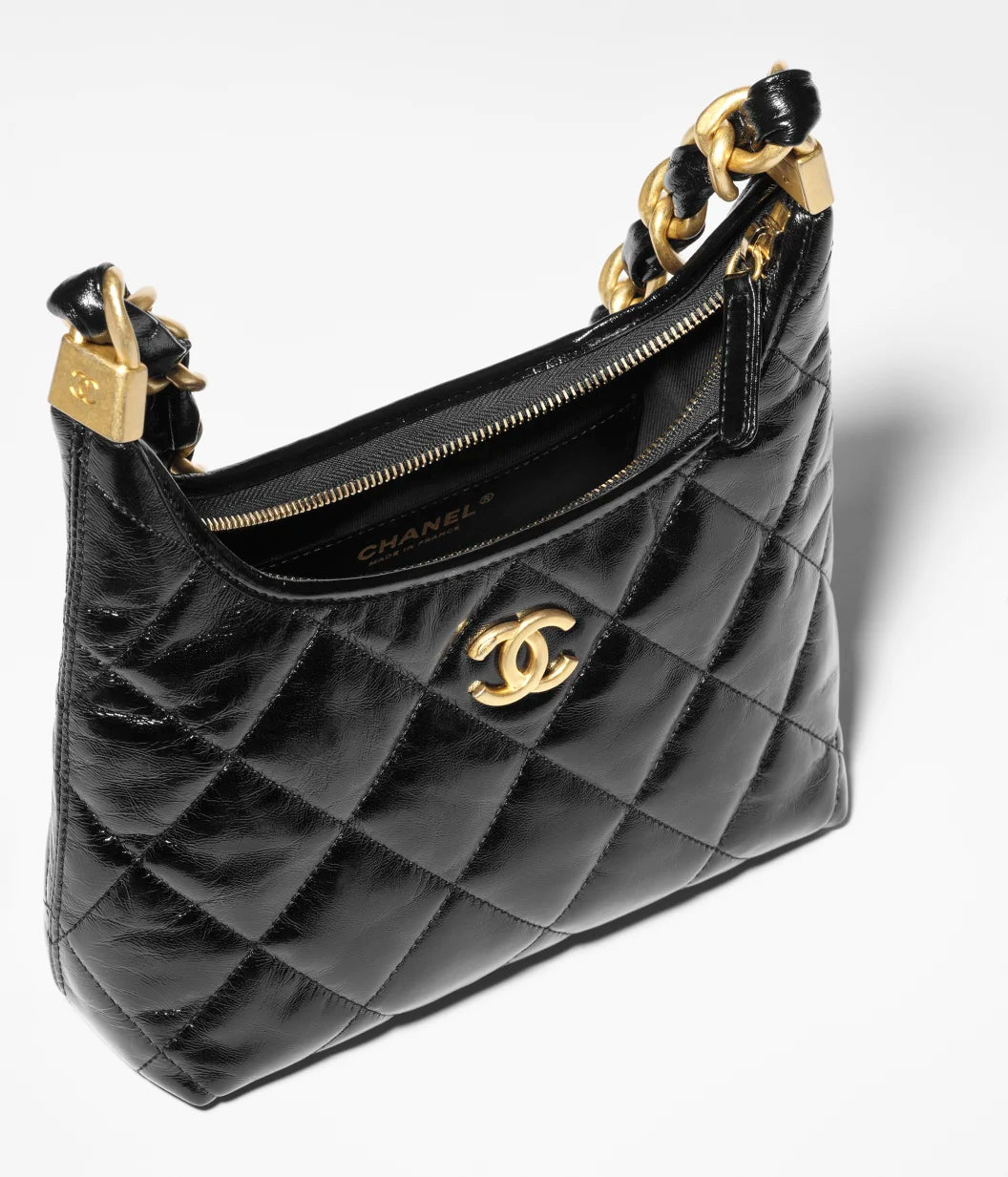 Kleine schwarze Hobo-Tasche