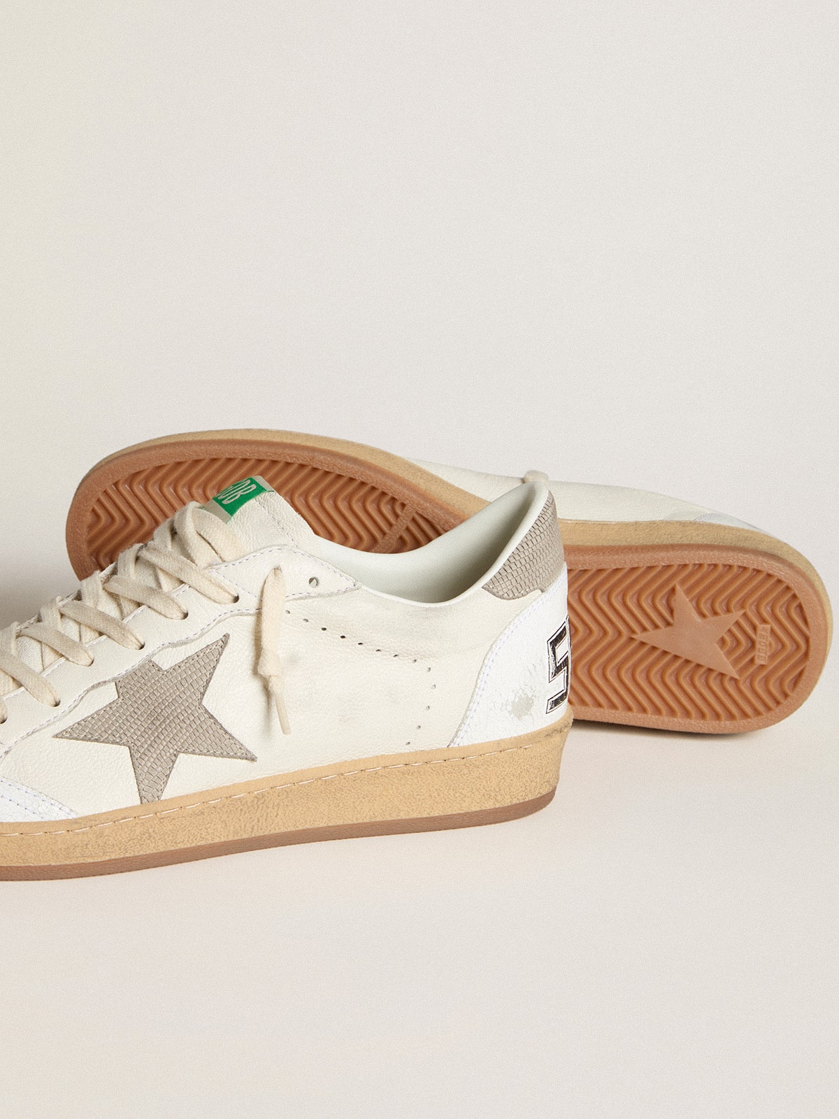 Ball Star in nappa with star and heel in grey nubuck