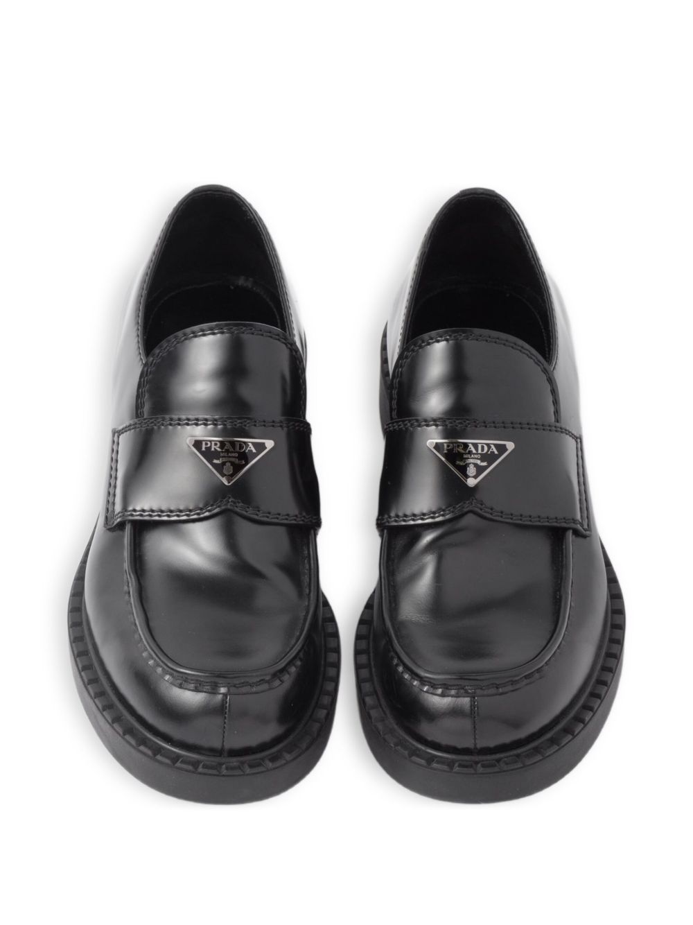 Black brushed leather loafers