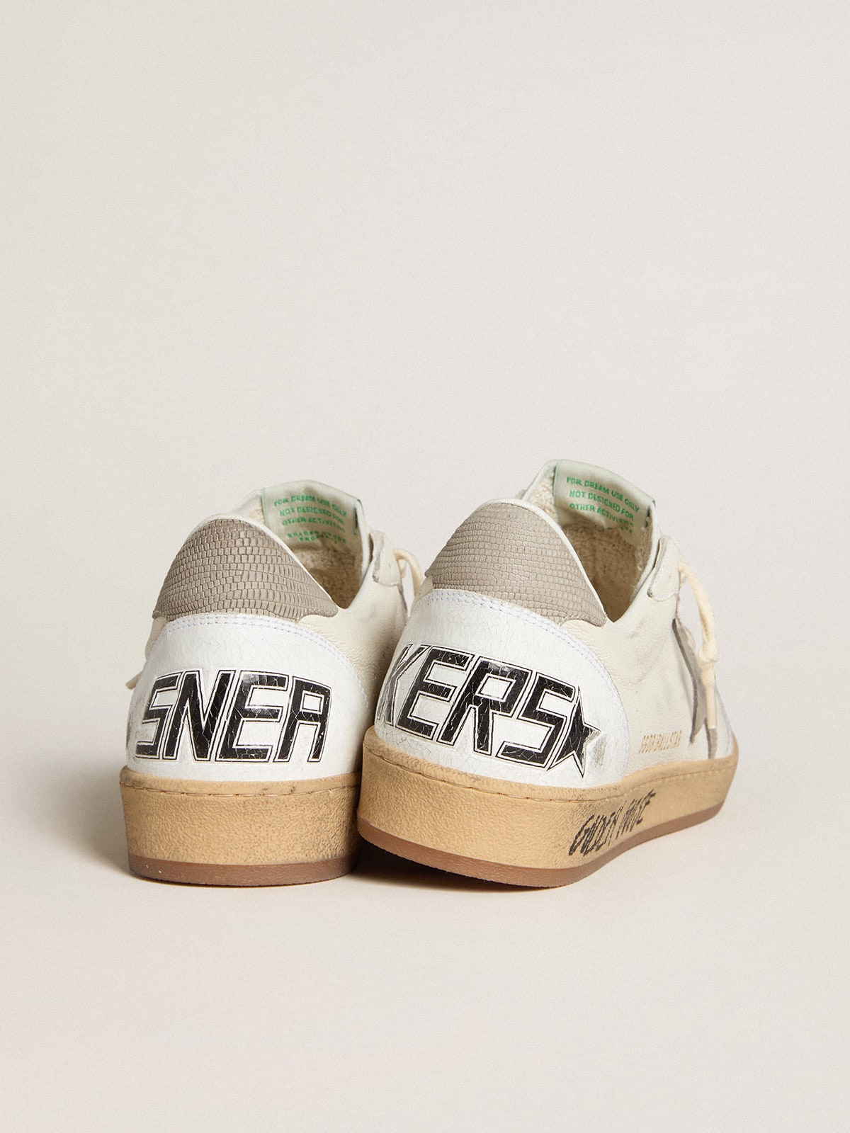 Ball Star in nappa with star and heel in grey nubuck