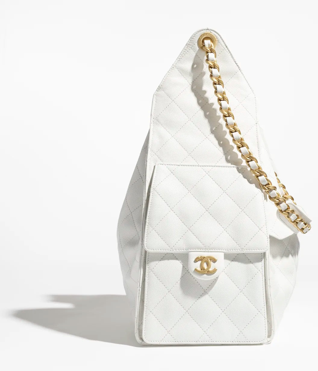 CHANEL 25 mittelgroße weiße Tasche