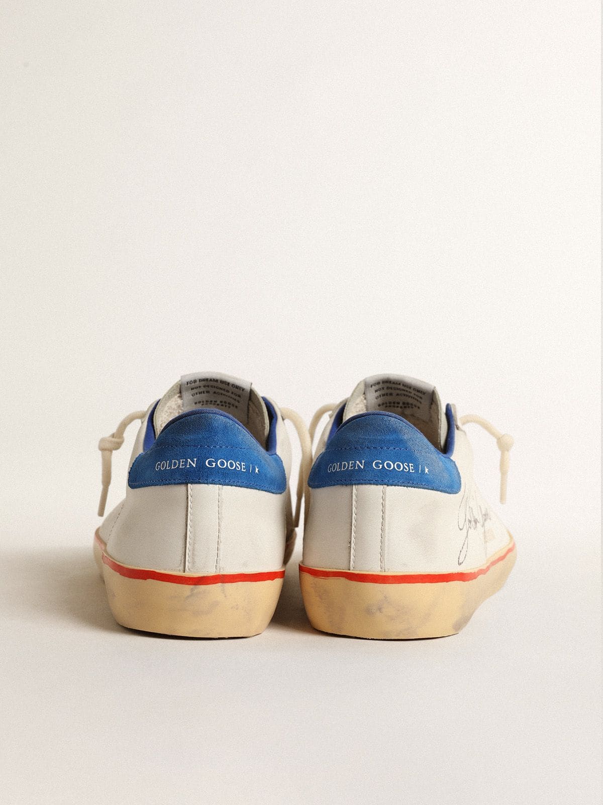 Super-Star con stella traforata e talloncino in suede blu