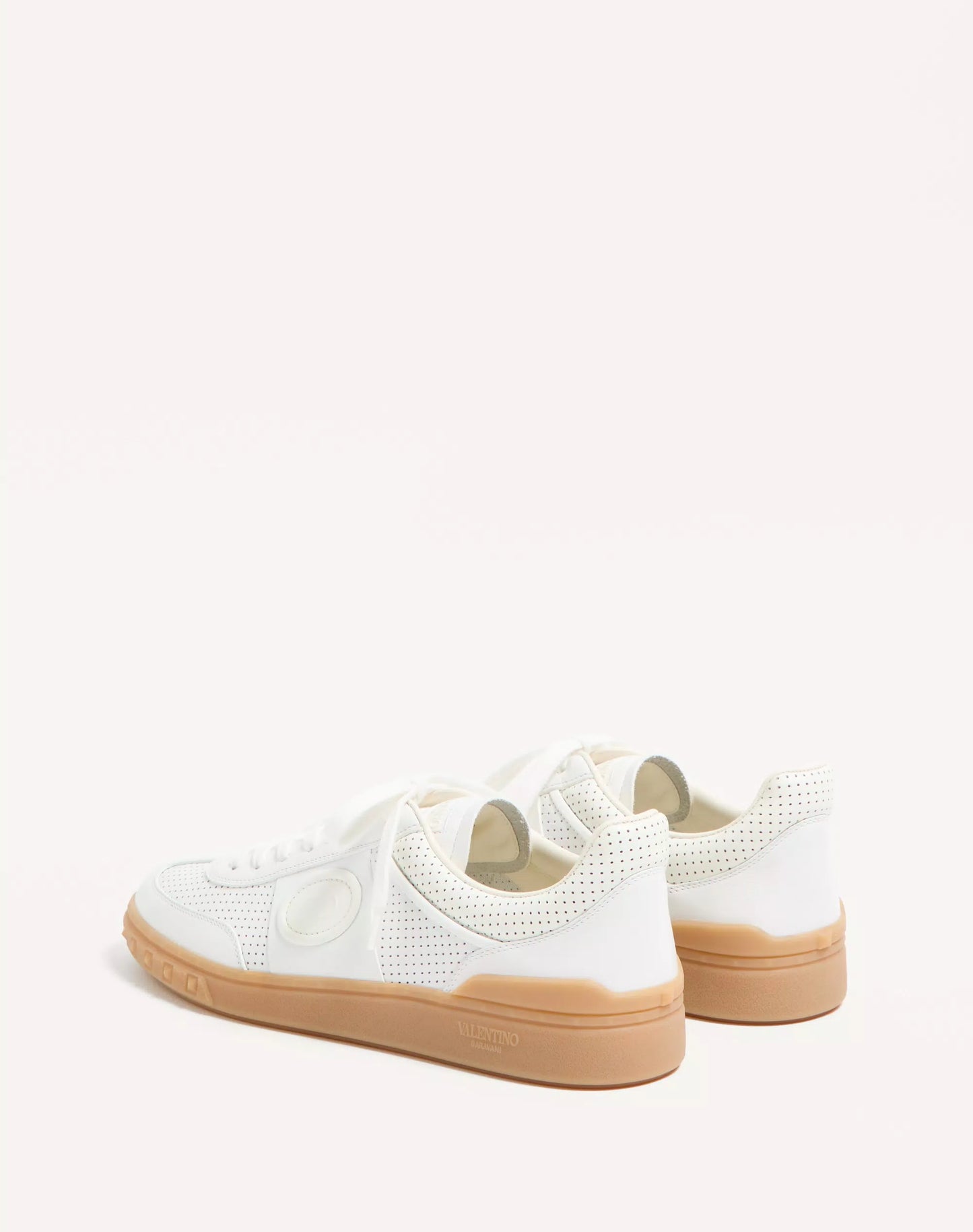Upvillage Low Top Sneaker aus weißem perforiertem Nappaleder