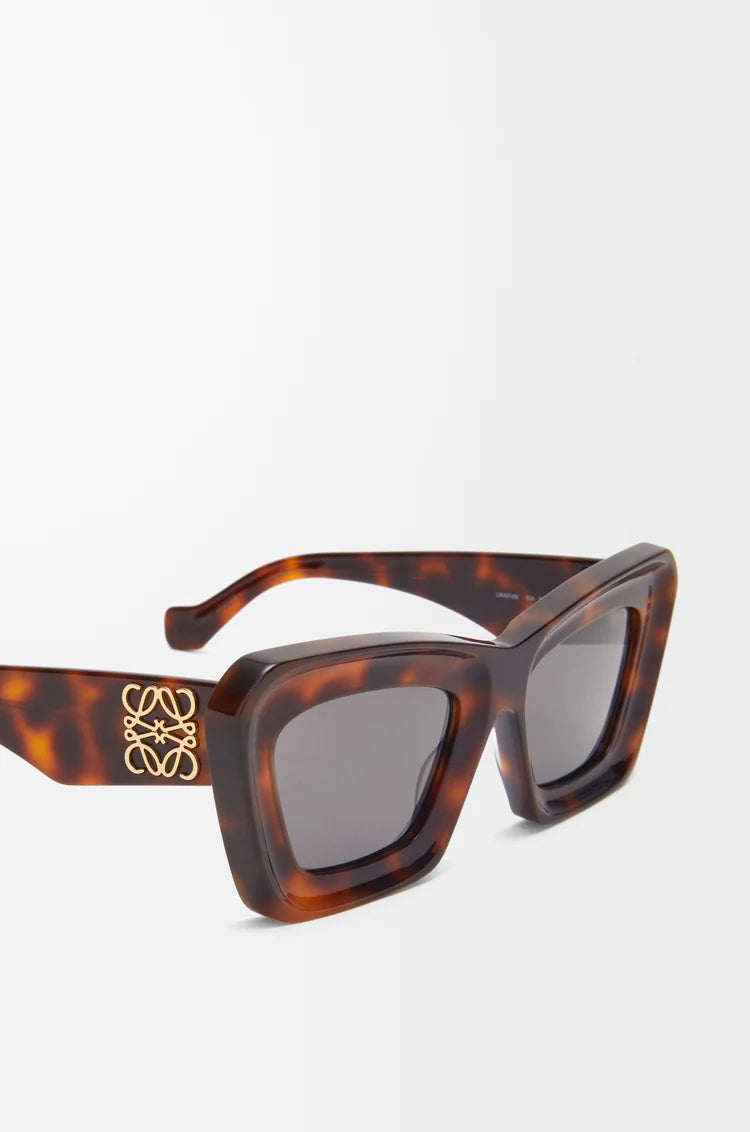 Havana Beveled Cat-Eye Sunglasses