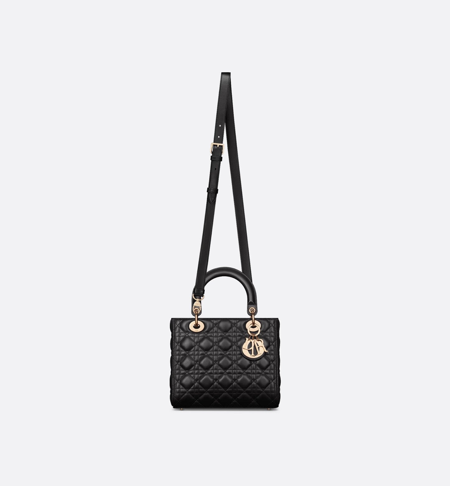 Große schwarze Lady Dior Tasche