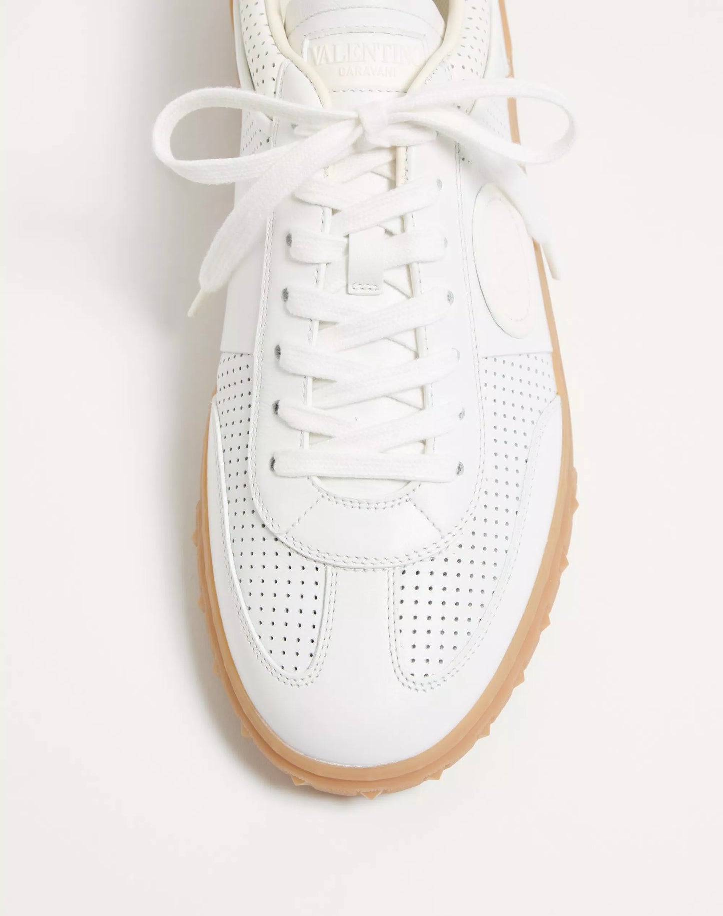 Upvillage Low Top Sneaker aus weißem perforiertem Nappaleder