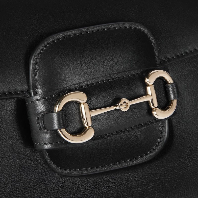 Weiche kleine GG Horsebit 1955-Umhängetasche in Schwarz