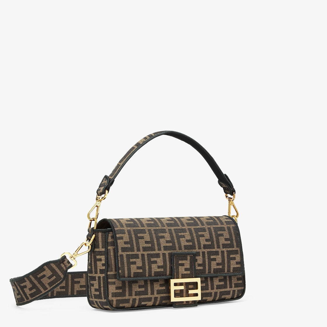 Brown FF jacquard fabric baguette