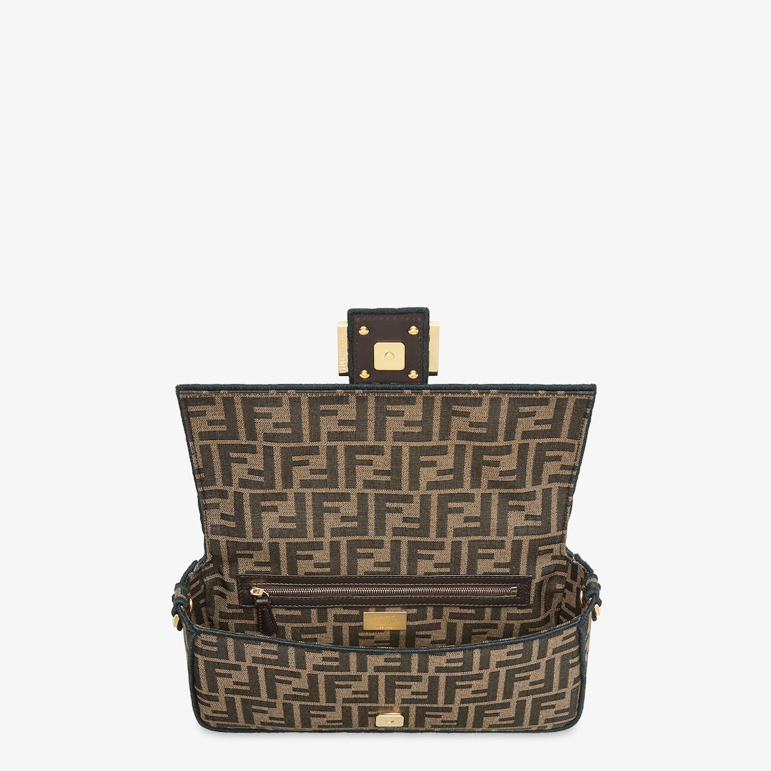 Brown FF jacquard fabric baguette