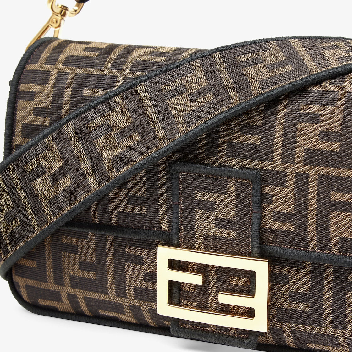 Brown FF jacquard fabric baguette