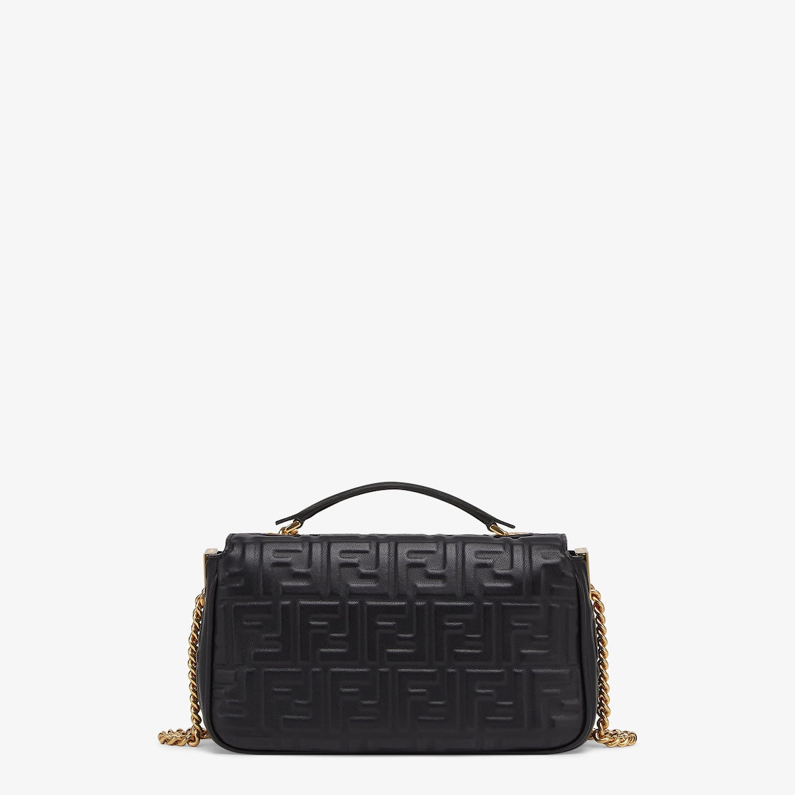 Baguette Chain Midi in black nappa with FF motif