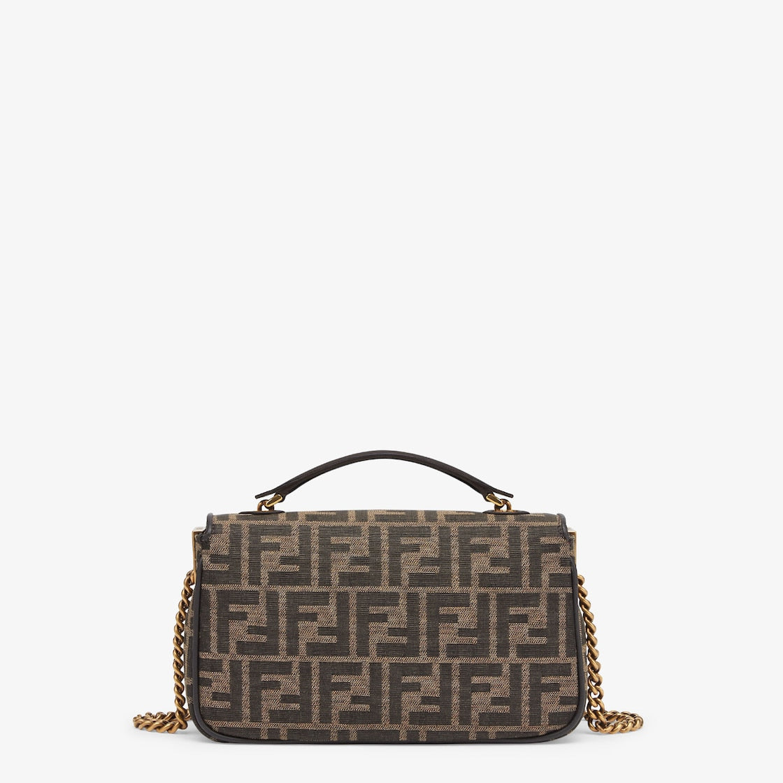 Baguette Chain Midi in brown FF jacquard fabric