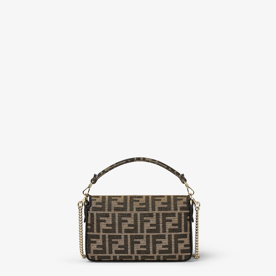 Mini Baguette in brown FF jacquard fabric