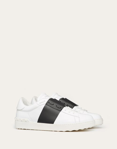 Open white sneakers