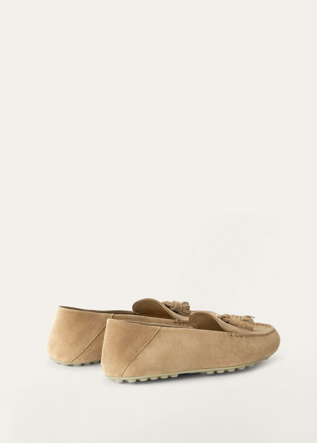 Dot Sole Walk Suede Beige Women's Loafers