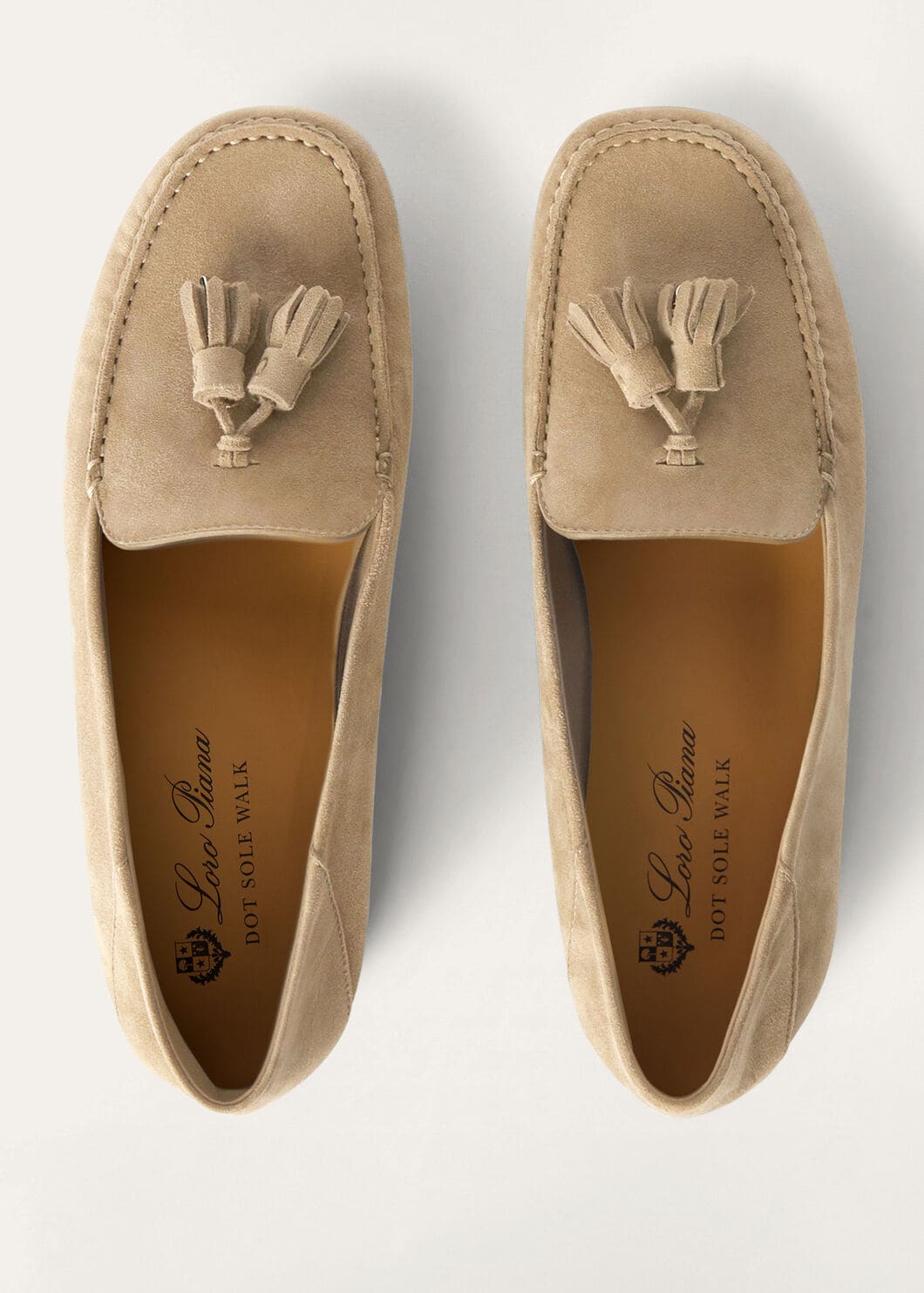 Dot Sole Walk Suede Beige Women's Loafers