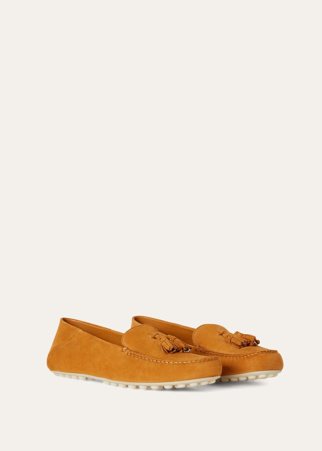 Dot Sole Walk Orange Suede Women's Loafers