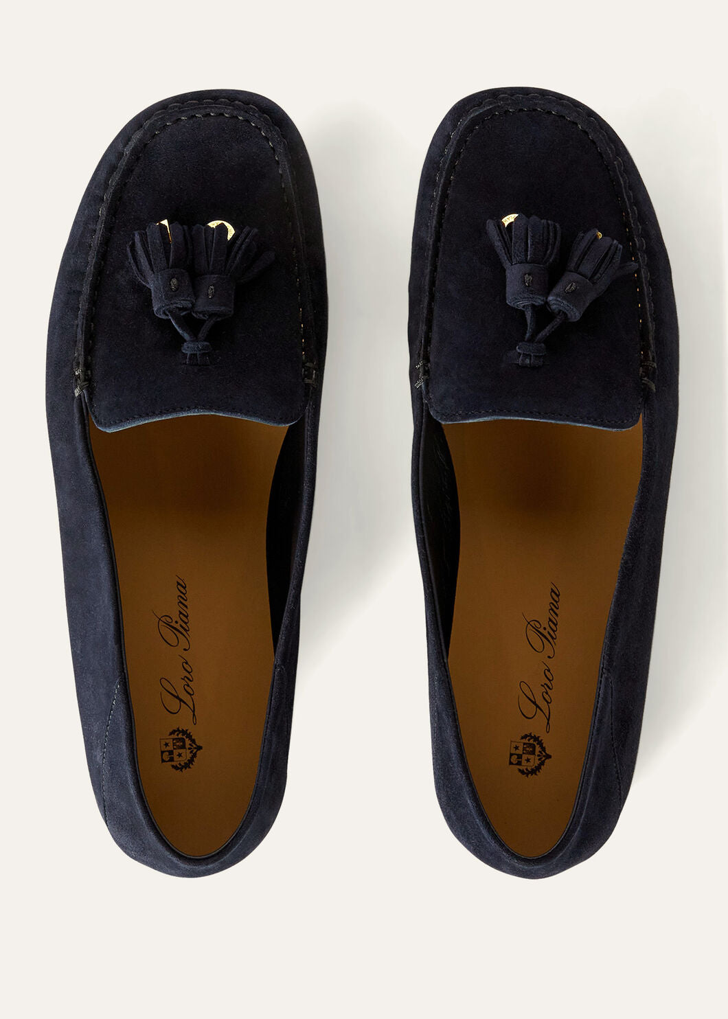 Dot Sole Walk Navy Blue Suede Moccasins Women