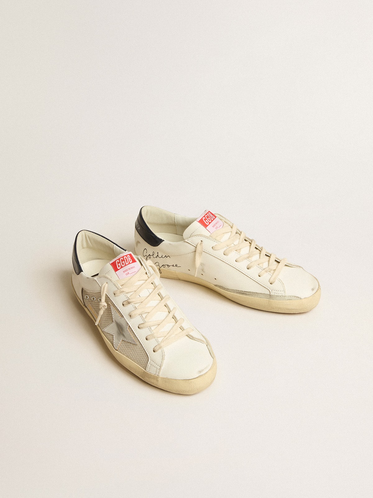 Super-Star LTD aus Mesh und Leder mit silbernem Stern und blauer Fersenlasche