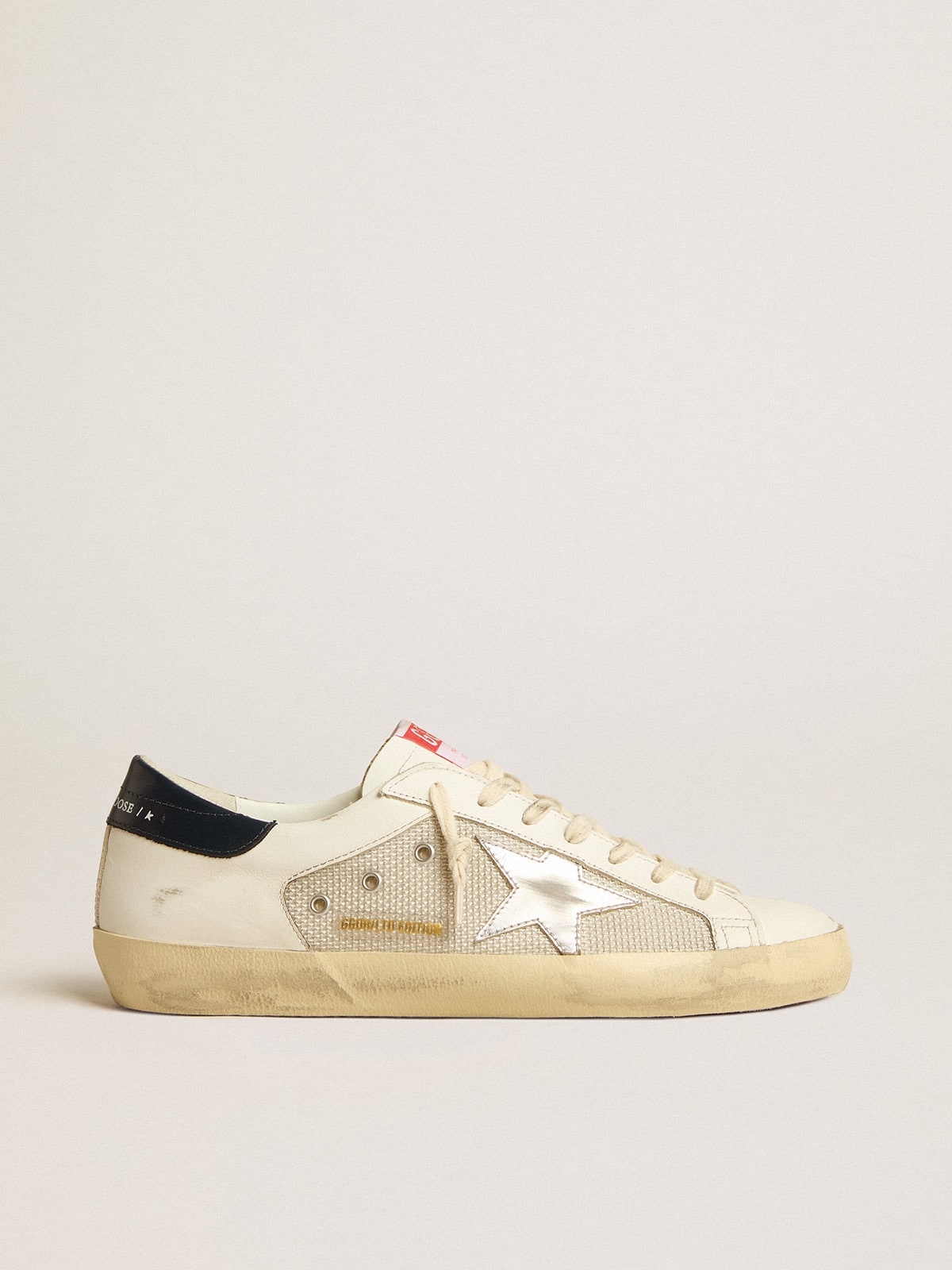 Super-Star LTD aus Mesh und Leder mit silbernem Stern und blauer Fersenlasche