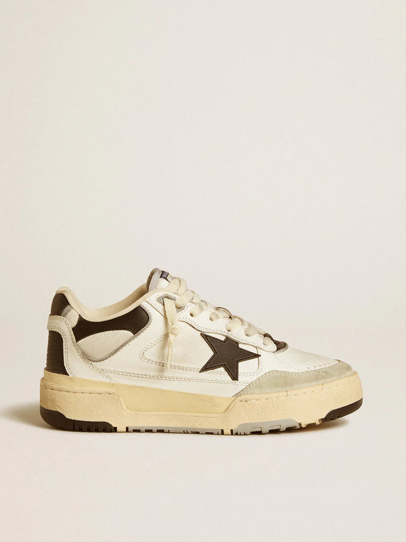 Forty2 with black star and black leather heel