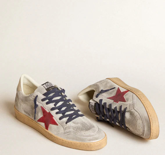 Ball Star in laminated suede with suede star and leather heel tab