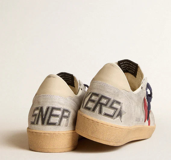 Ball Star in laminated suede with suede star and leather heel tab