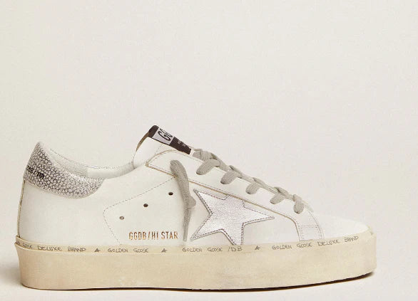 Hi Star with star and heel in metallic silver