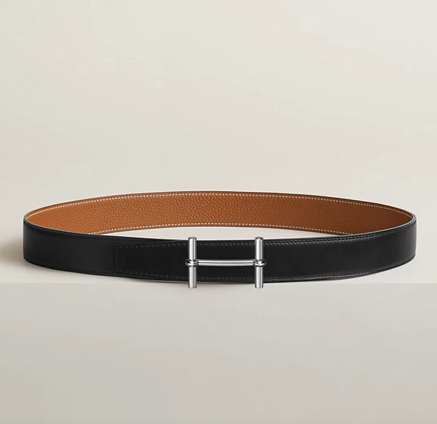 H d'Ancre & Leder Wendegürtelschnalle 32mm Schwarz/Gold Herren