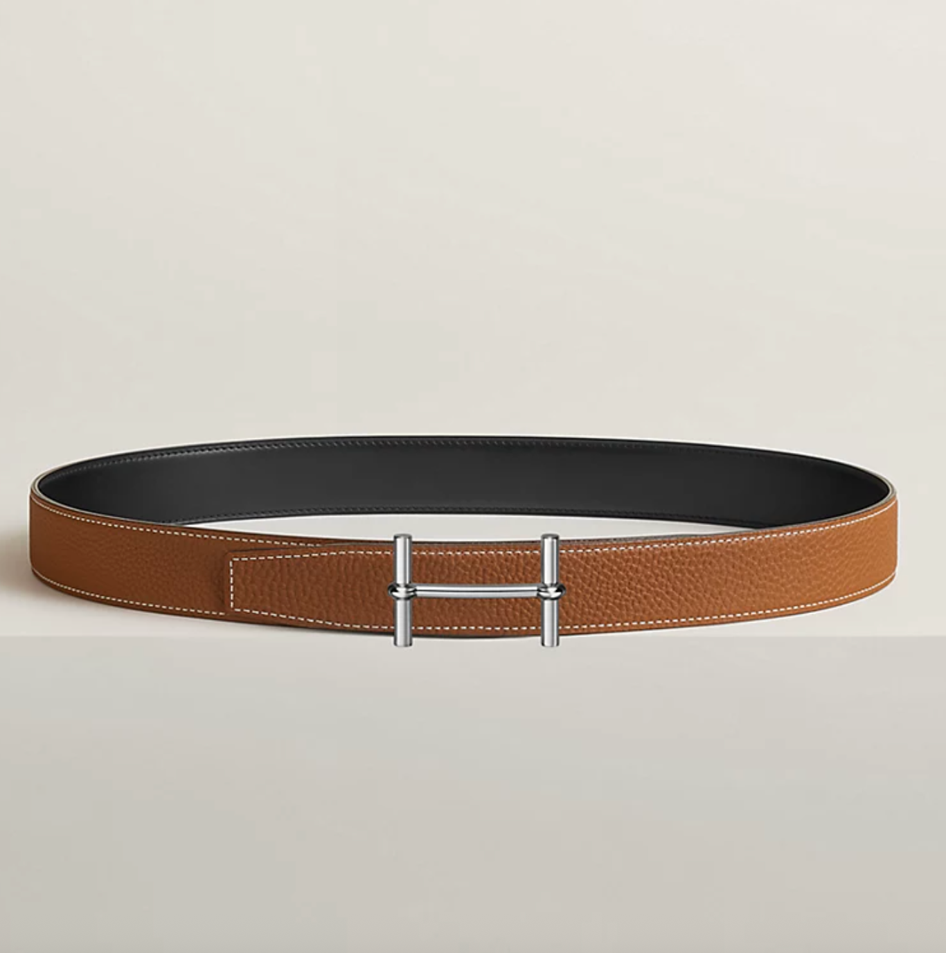 H d'Ancre & Leder Wendegürtelschnalle 32mm Schwarz/Gold Herren
