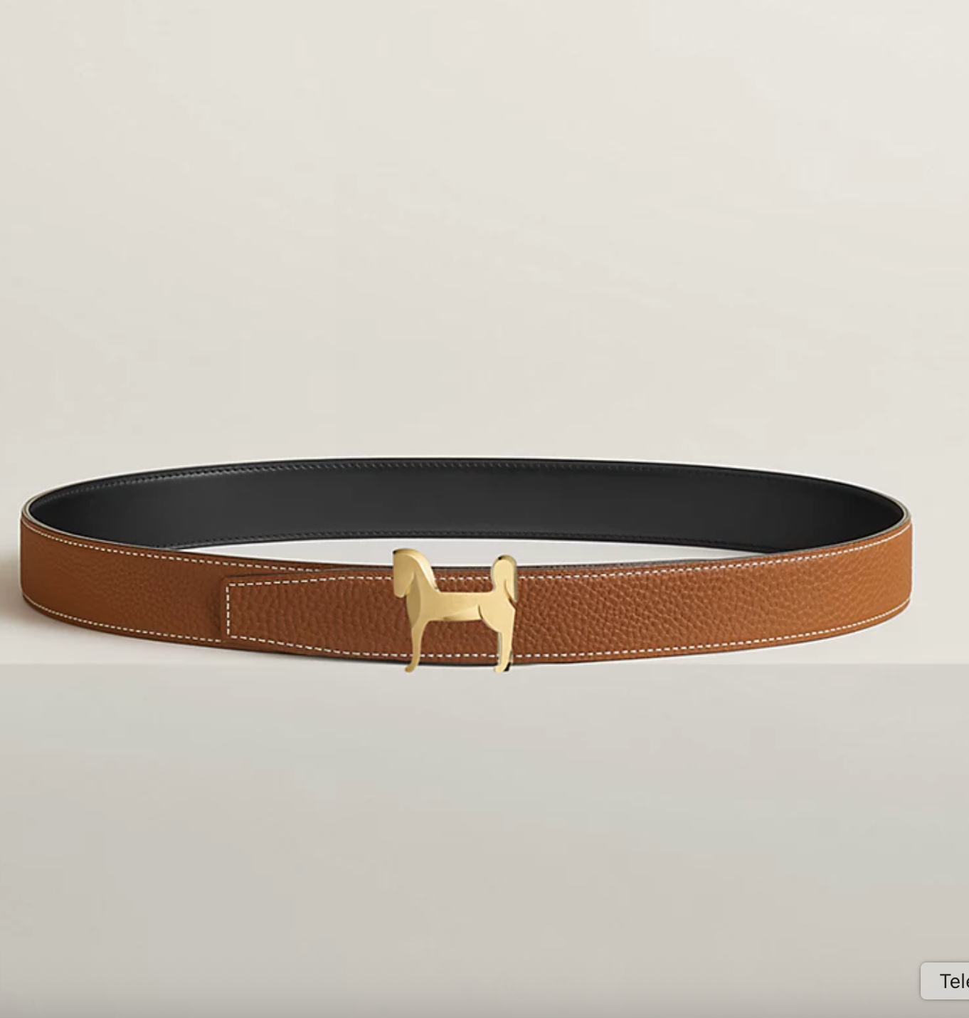 Panache & Leather Reversible Belt Buckle 32mm Black/Gold Men's