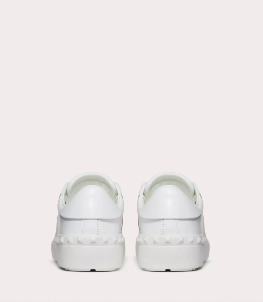 Offener Sneaker aus rosa Kalbsleder