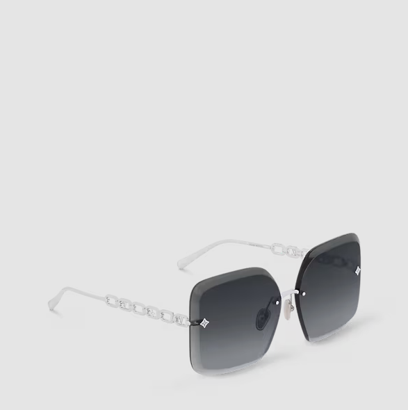 Jewel Square Sunglasses Silver/Black Women