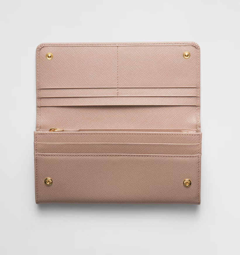 Large pink Saffiano wallet