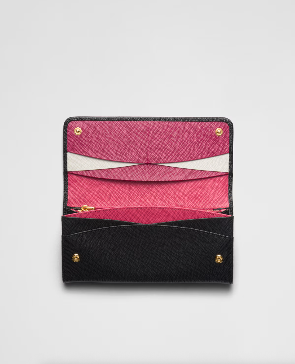 Large black Saffiano wallet