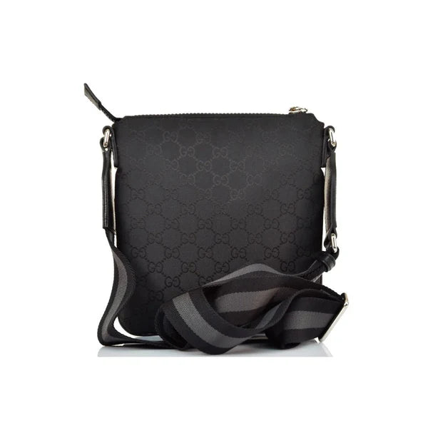 GG HERREN-MESSENGER-TASCHE AUS SCHWARZEM STOFF